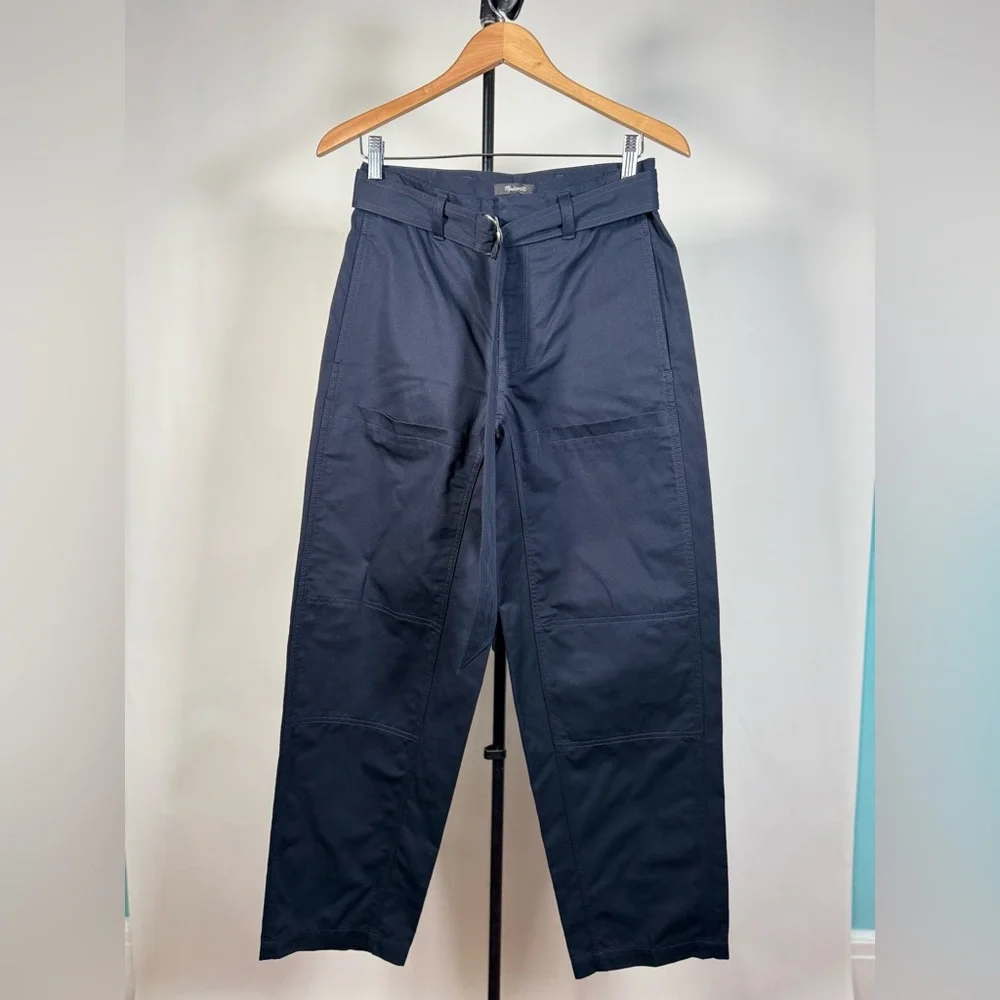 NWOT Madewell Belted Utility Long Pants Akin Cotton Twill - Picture 1 of 5